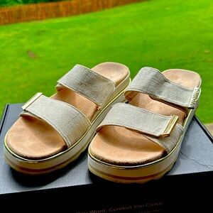 Vionic - Brandie Textile Women's Platform Slides Sandals, Marshmallow, size 8.5